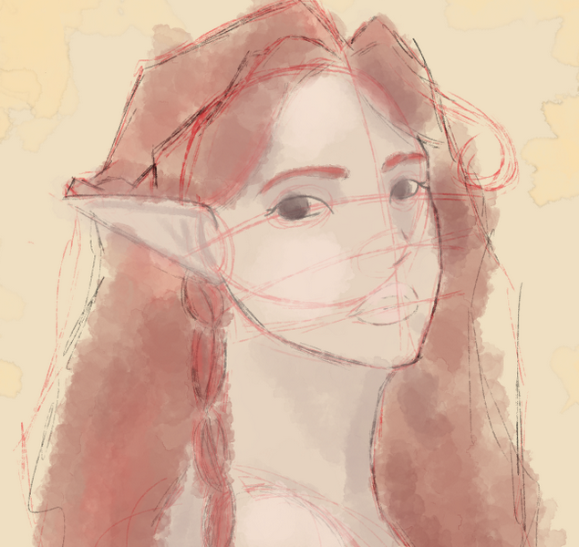 A drawing of an elf